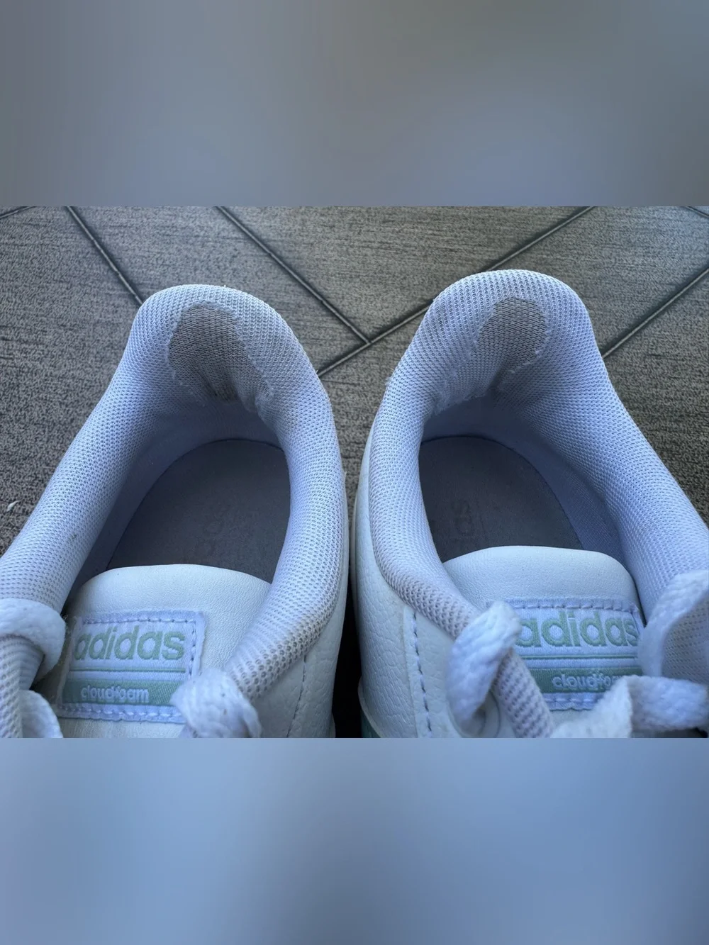 Adidas Grand Court Cloudfoam White Mint Stripe Sneakers Women’s 7